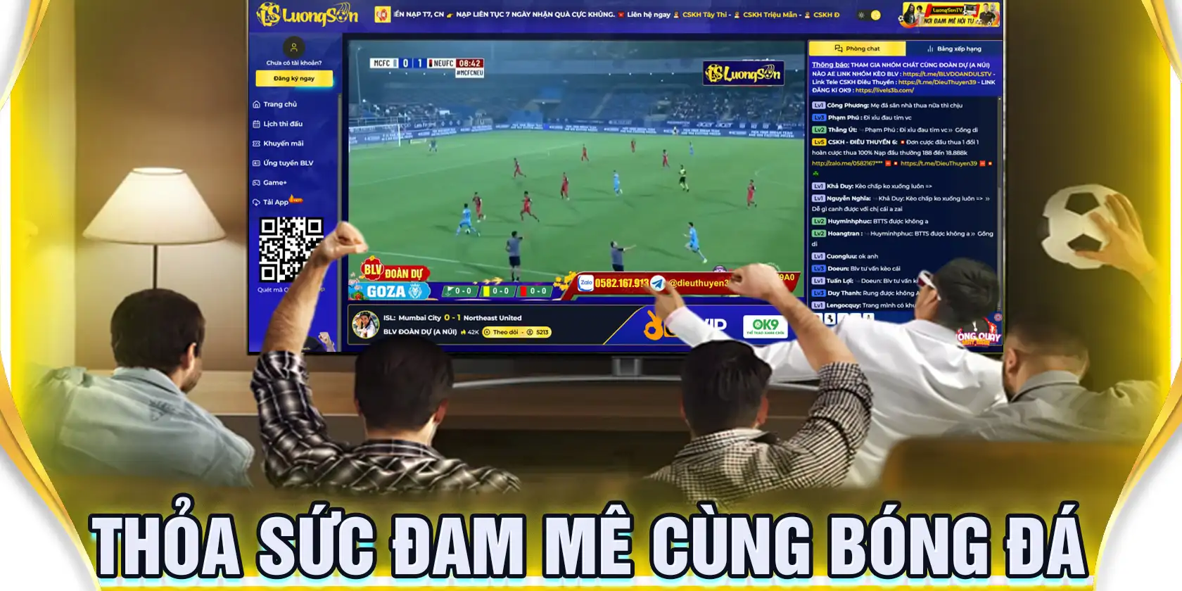 Lưu ý xem bóng đá tại Lương Sơn TV và KJC
